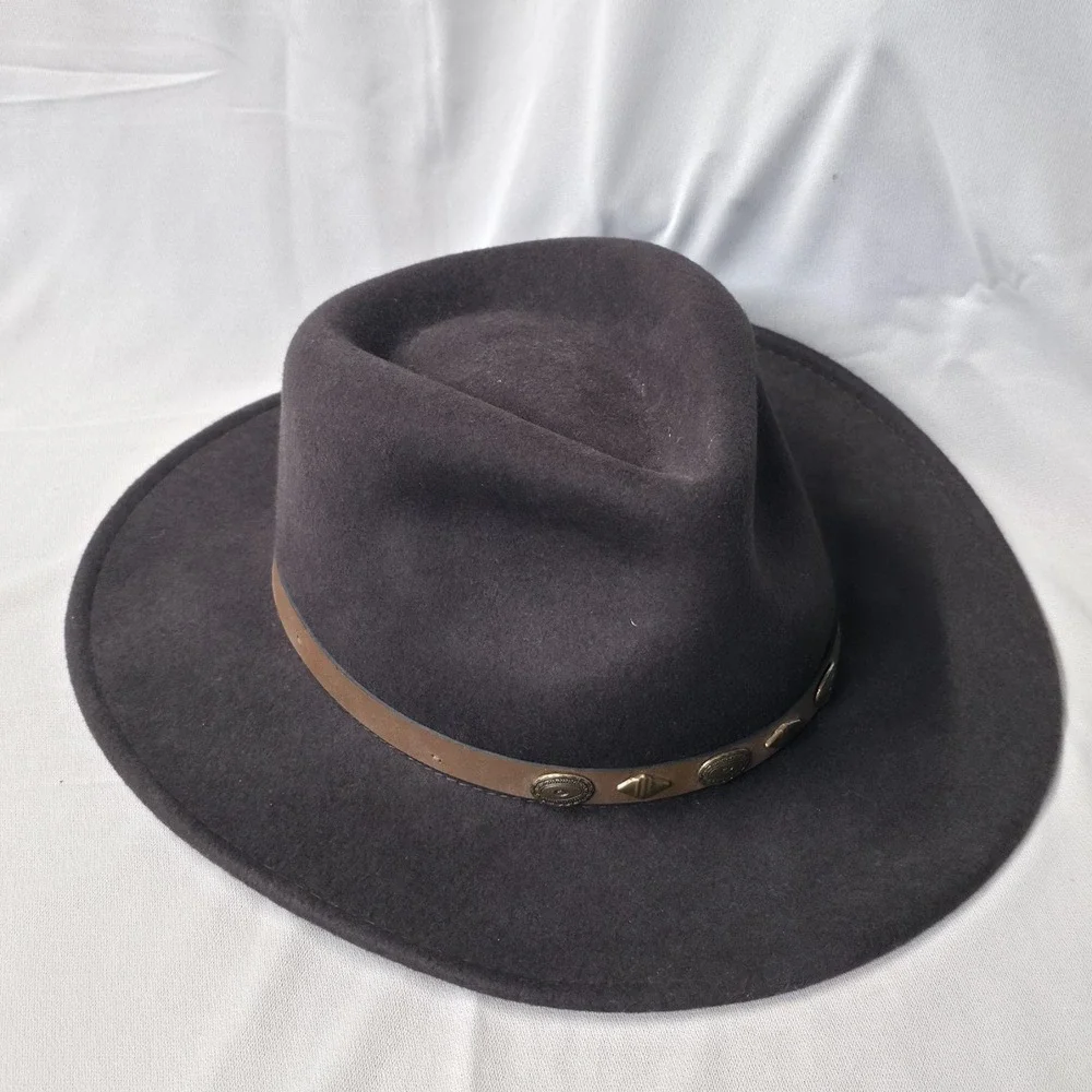 Scala Classic Four Seasons Felt Dorfman Pacific Brown Wool Outback Hat Size XL